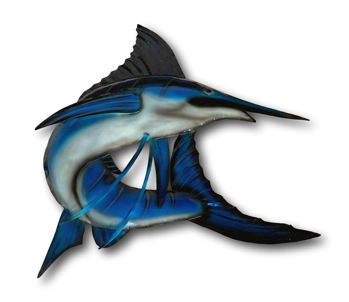 Blue Swordfish Wall Art - Handmade Bali Metal Art
