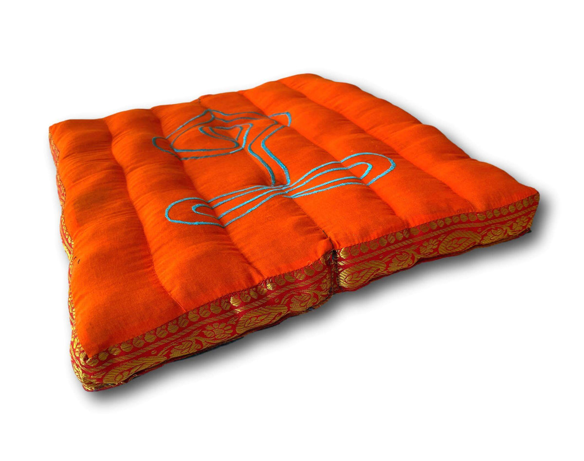 Organic Sustainable Cotton Yoga &amp; Meditation Cushion - Handmade In India