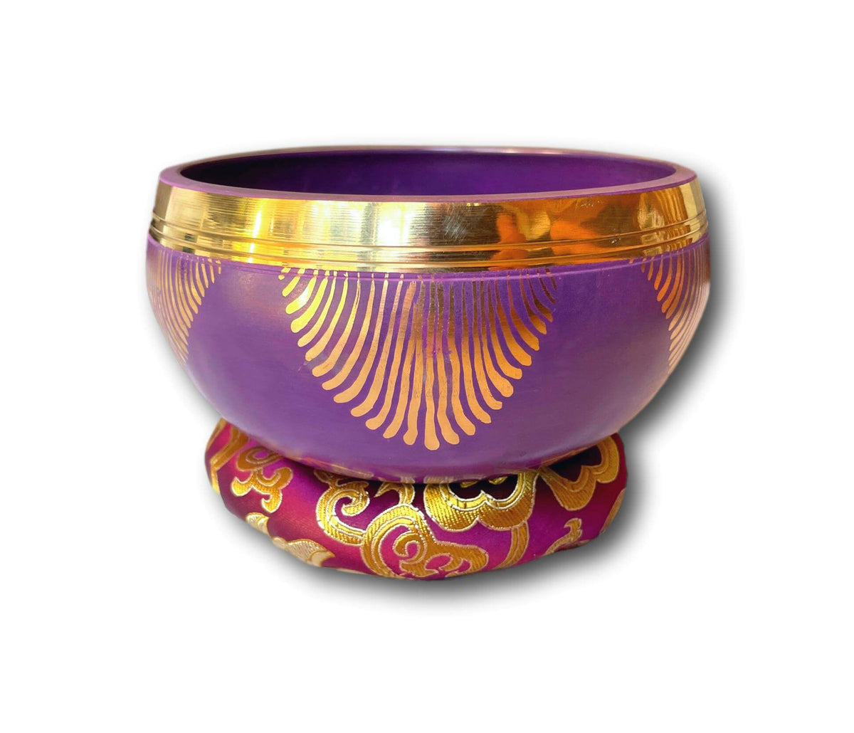 Purple Flower Of Life Genuine Nepalese Singing Bowl - Made In Nepal (F4 Note Heart ❤️ Chakra) 1.24Kg