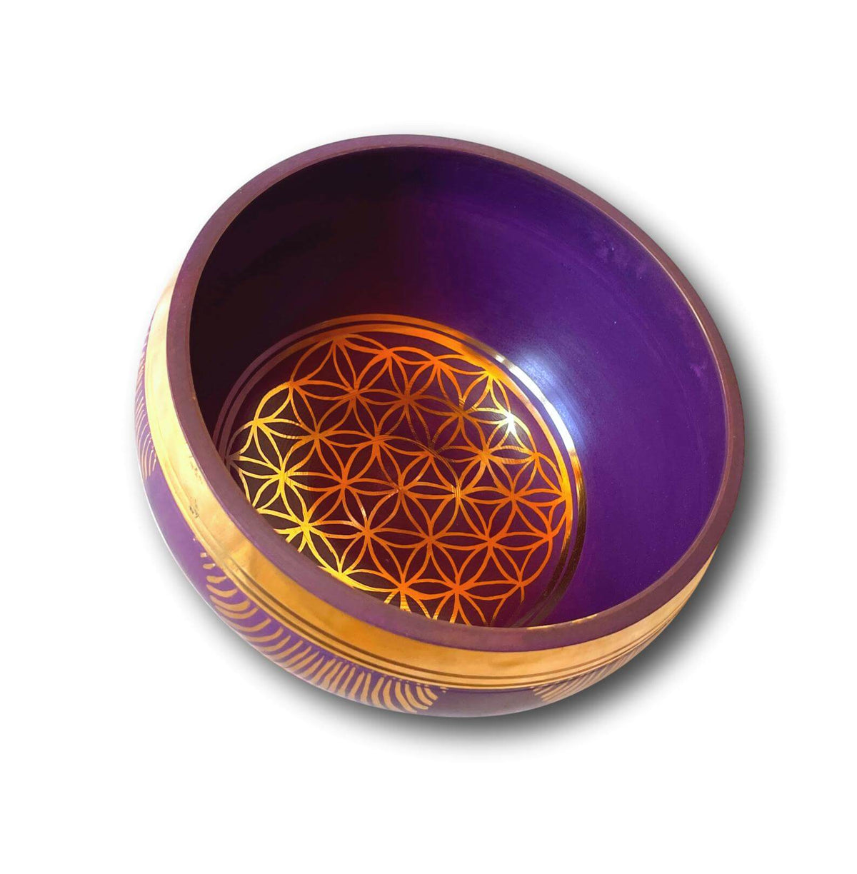 Purple Flower Of Life Genuine Nepalese Singing Bowl - Made In Nepal (F4 Note Heart ❤️ Chakra) 1.24Kg