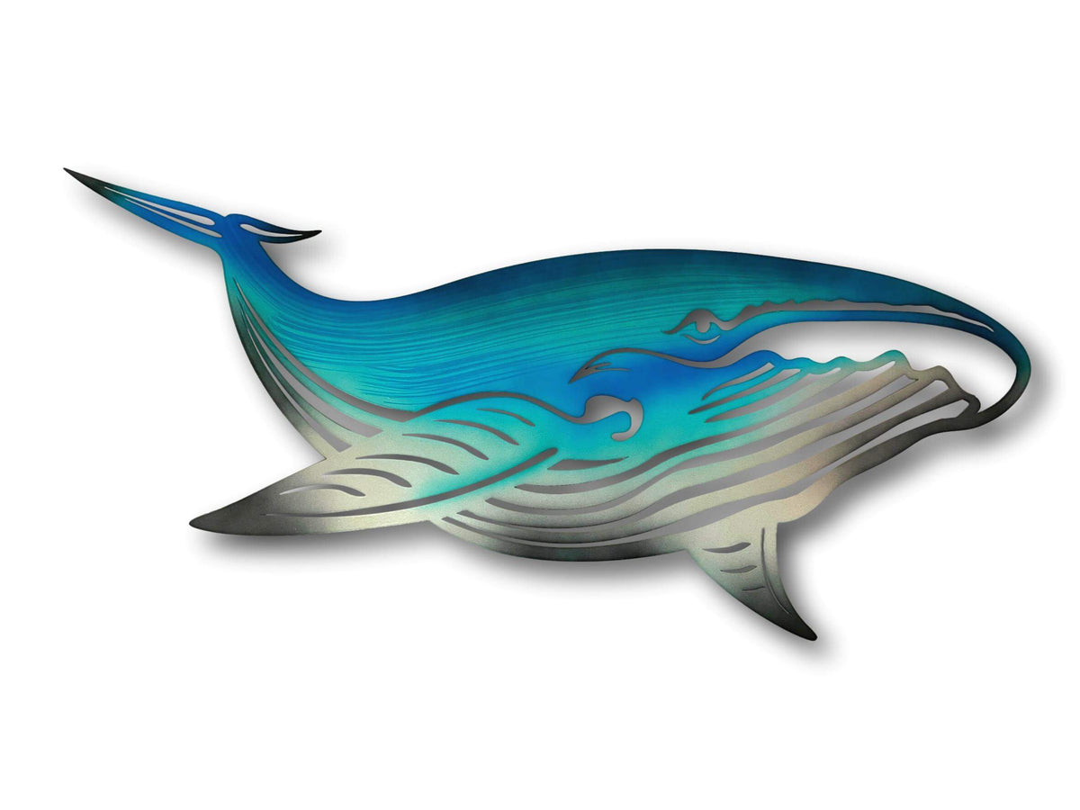 Whale Wall Art - Laser Cut Metal Art - Nautical Ocean Decor