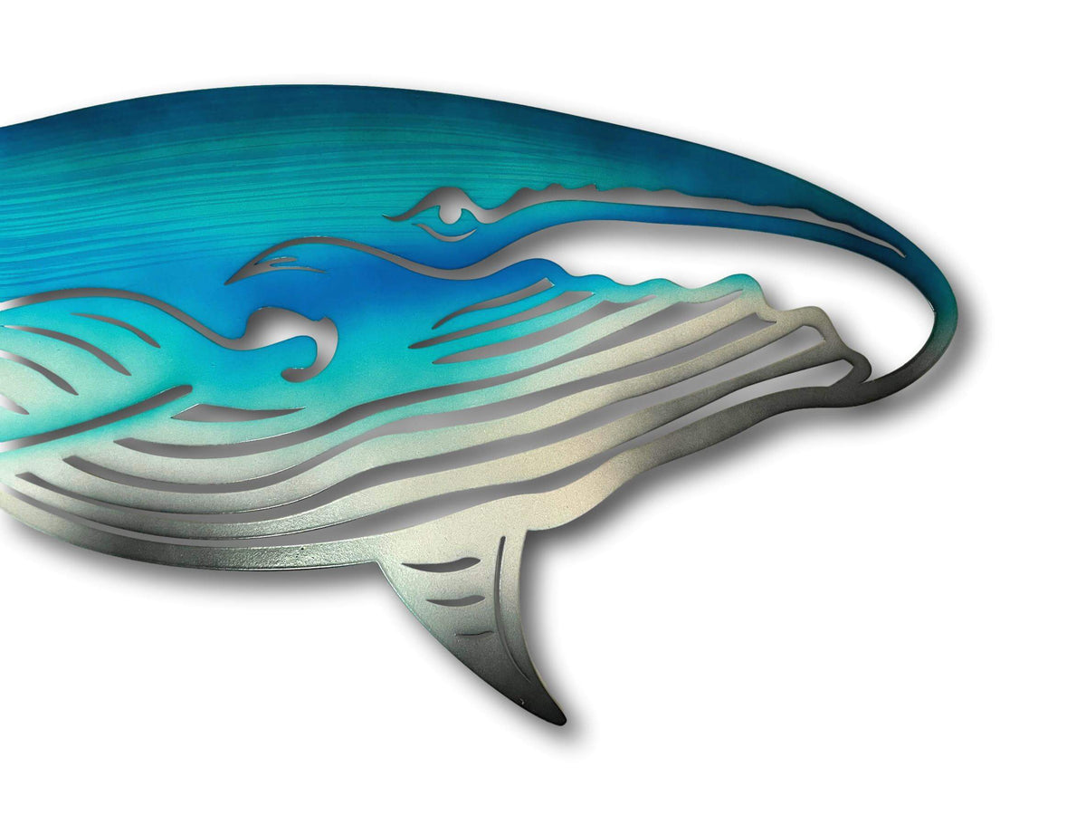 Whale Wall Art - Laser Cut Metal Art - Nautical Ocean Decor