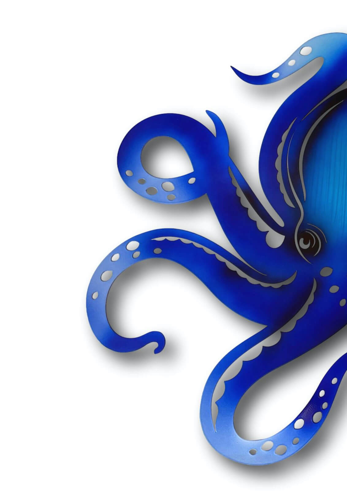 Blue Octopus Wall Art - Laser Cut Metal Art - Nautical Ocean Decor