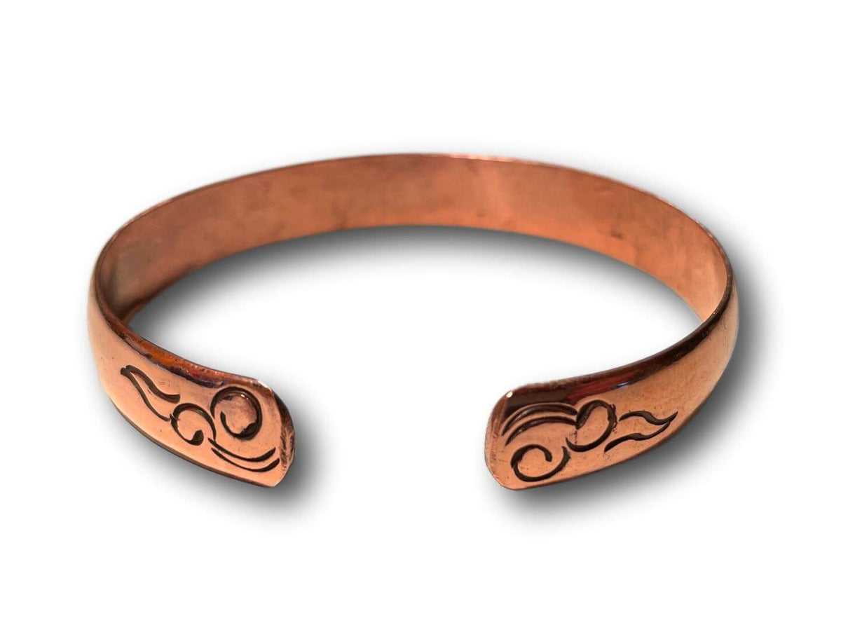 100% Pure Copper Nepalese Tibetan Buddhist Hindu Ayurvedic Bracelet Cuff - Handmade In Nepal 🇳🇵