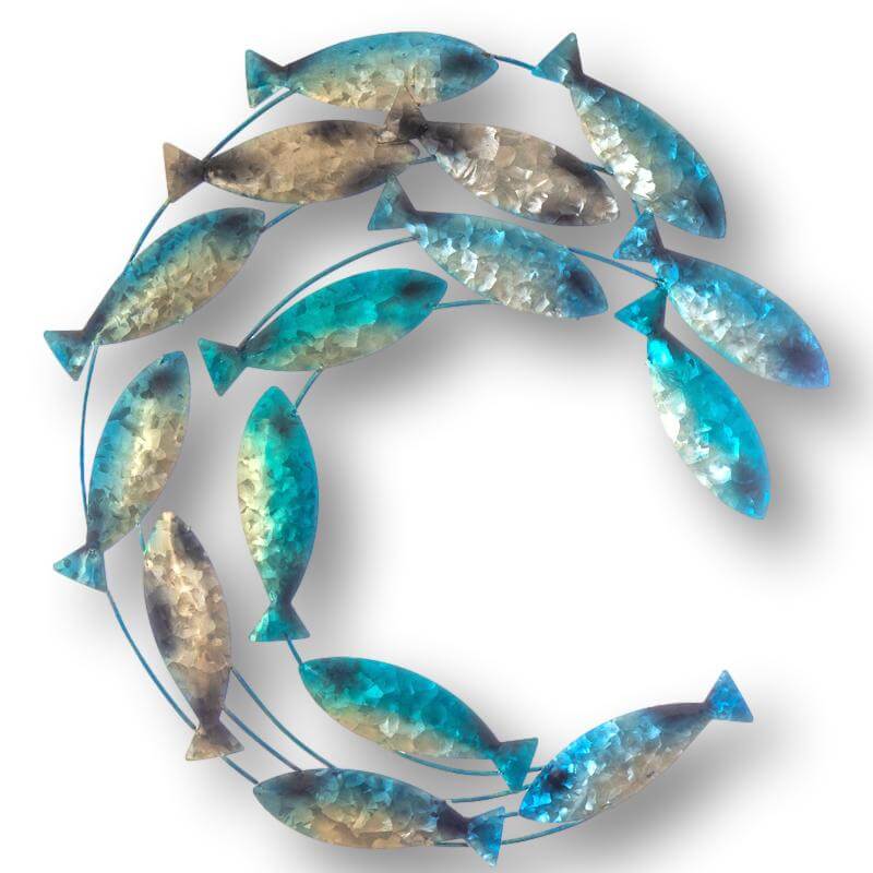Under The Sea Shiny Fish Shoal Wall Art - Handmade Metal Art 🐟