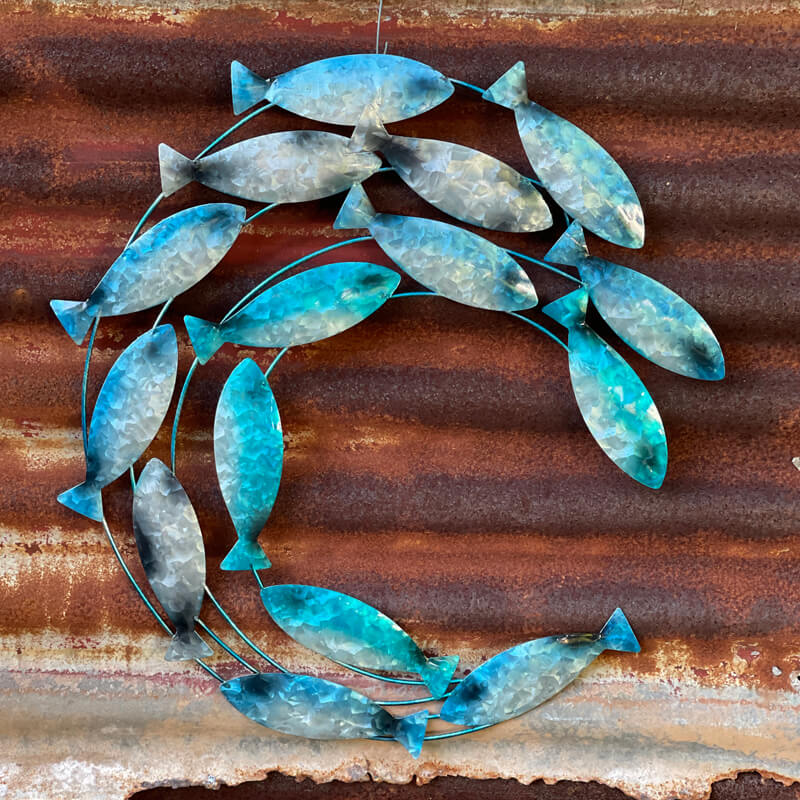Under The Sea Shiny Fish Shoal Wall Art - Handmade Metal Art 🐟