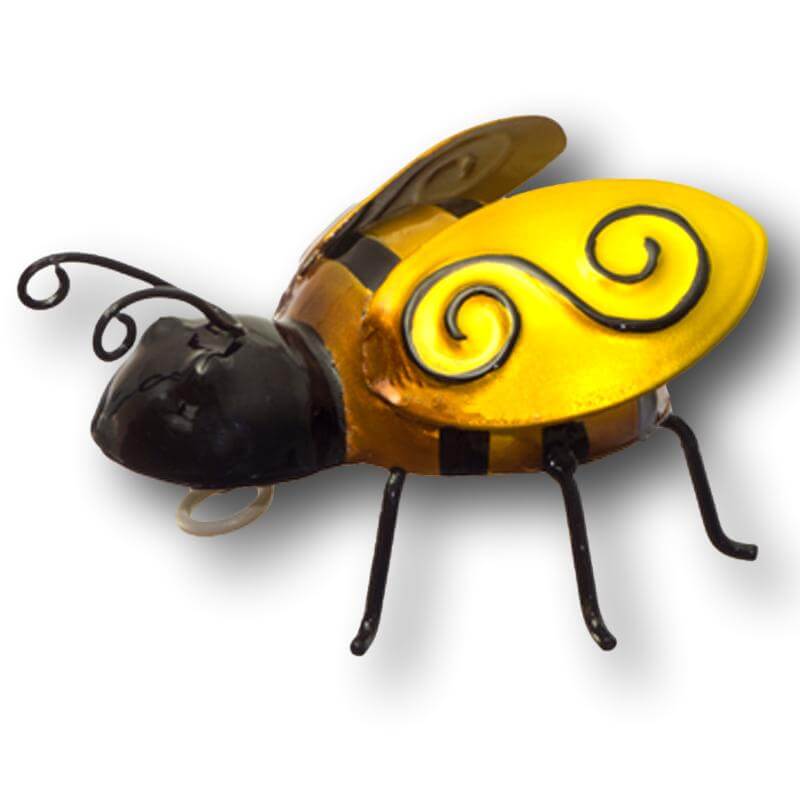 4 X Small Colourful Vibrant Bees - Handmade Metal Art