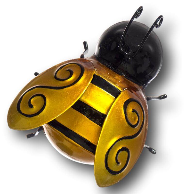 4 X Small Colourful Vibrant Bees - Handmade Metal Art