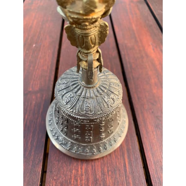 A$129 - BRASS BELL & DORJE SET - HAND MADE IN NEPAL 🇳🇵 0.86KG (1) ISLAND BUDDHA