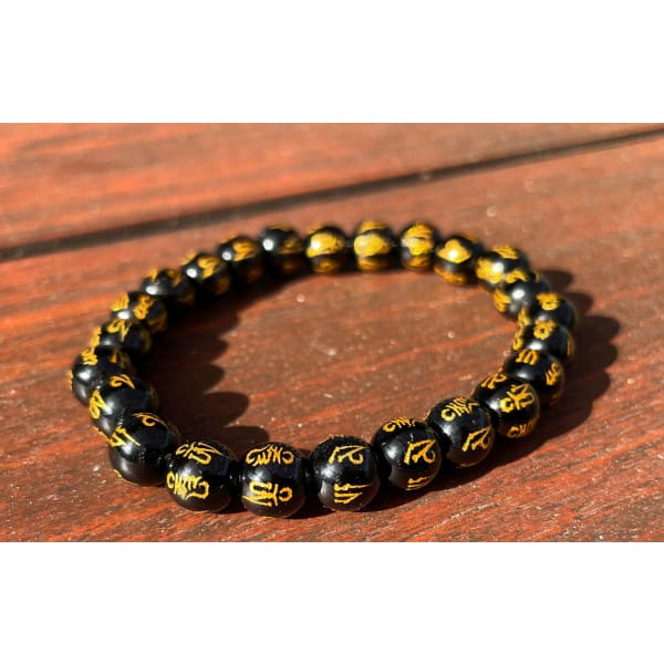 Buddhist Style Om Mani Padme Hum Bracelet Handmade From Stone