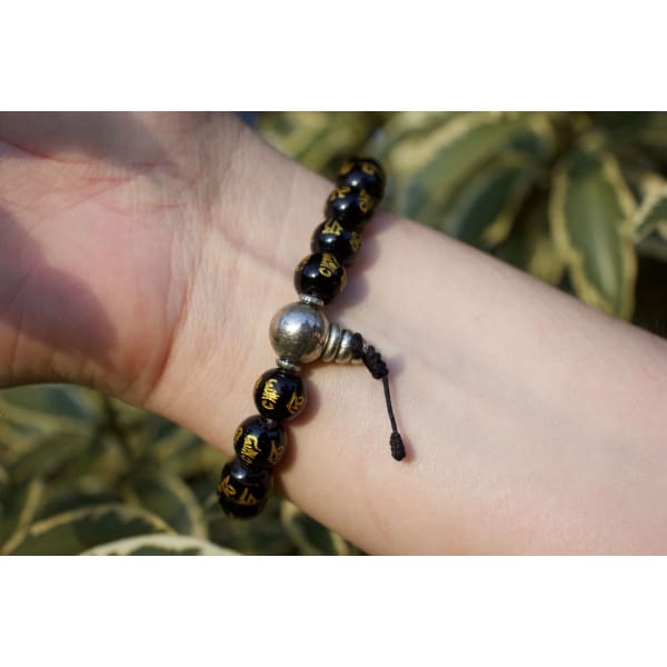 A$39.95 - BUDDHIST STYLE OM MANI PADME HUM BRACELET - HAND MADE FROM STONE IN NEPAL 🇳🇵 0.2KG (8) ISLAND BUDDHA