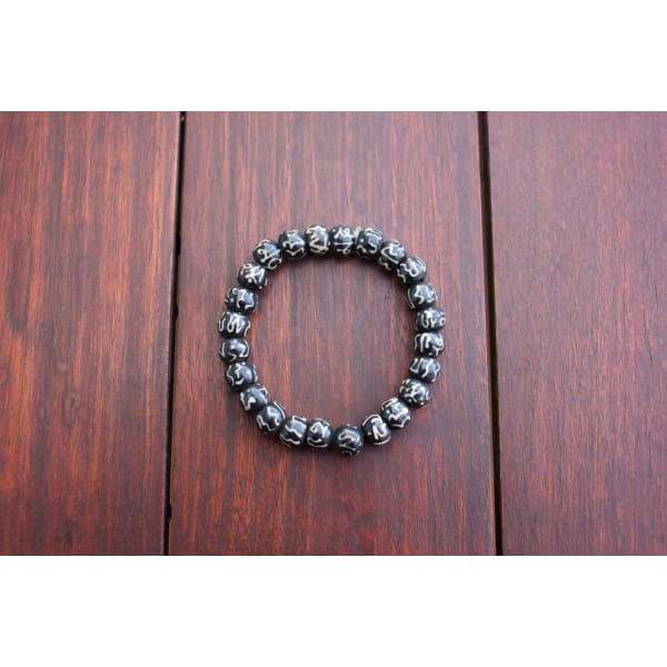 A$39.95 - BUDDHIST STYLE OM MANI PADME HUM BRACELET - HAND MADE FROM YAK BONE IN NEPAL 🇳🇵 0.2KG (3) ISLAND BUDDHA