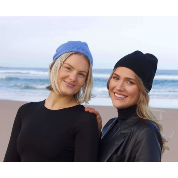A$49 - CASHMERE BEANIE - HAND MADE IN NEPAL 🇳🇵 UNISEX &amp; ONE SIZE FITS MOST BLACK 0.3KG (1) ISLAND BUDDHA