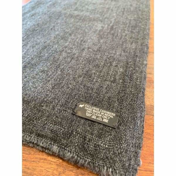 A$74.95 - CASHMERE PASHMINA SCARF - HAND MADE IN NEPAL 🇳🇵UNISEX CHARCOAL 0.4KG (31) ISLAND BUDDHA