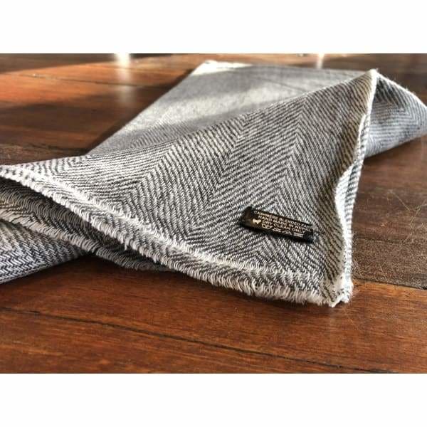 A$74.95 - CASHMERE PASHMINA SCARF - HAND MADE IN NEPAL 🇳🇵UNISEX GEOMETRIC GREY 0.4KG (36) ISLAND BUDDHA