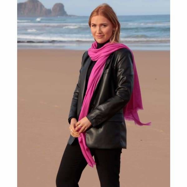 A$74.95 - CASHMERE PASHMINA SCARF - HAND MADE IN NEPAL 🇳🇵UNISEX PINK 0.4KG (8) ISLAND BUDDHA