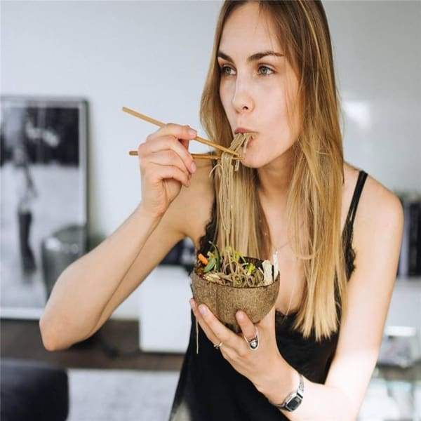 A$19.95 - COCONUT 🥥 CHOPSTICKS ORGANIC & SUSTAINABLE - 10 PACK 0.12KG (1) ISLAND BUDDHA
