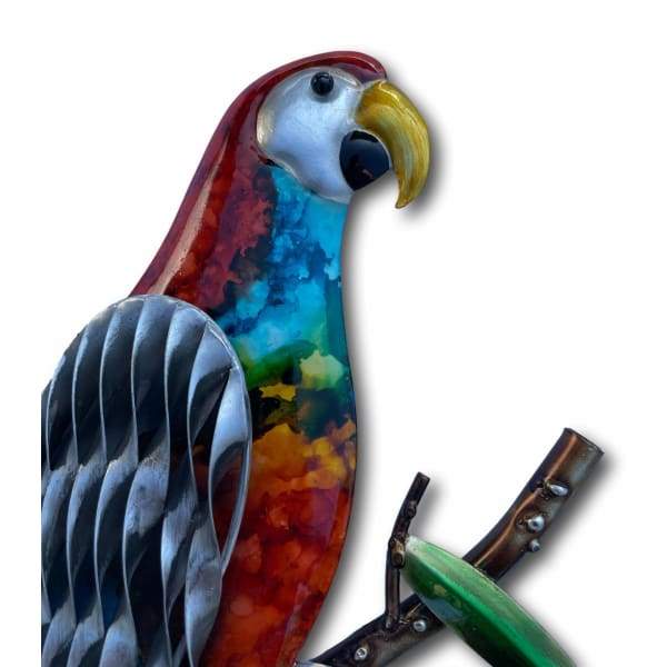 A$54.95 - COLOURFUL MACAW PARROT WALL ART - HAND MADE BALI METAL ART 0.4KG (4) ISLAND BUDDHA