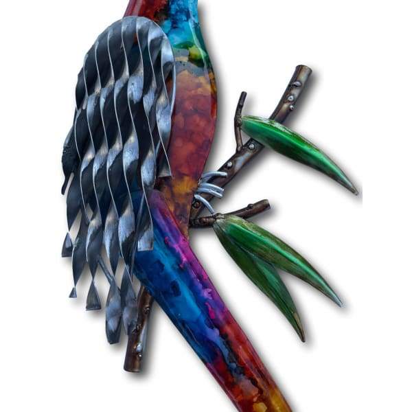 A$54.95 - COLOURFUL MACAW PARROT WALL ART - HAND MADE BALI METAL ART 0.4KG (3) ISLAND BUDDHA