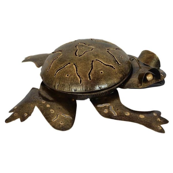 A$44.95 - FROG MOSQUITO COIL HOLDER IN BRONZE &amp; GREEN - HAND MADE BALI METAL ART BRONZE 0.47KG (1) ISLAND BUDDHA