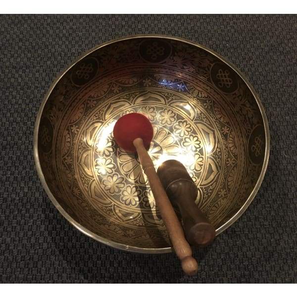 Genuine Nepalese Singing Bowl - Hand Made & Hand Engraved (THE BIG ONE) - Island Buddha