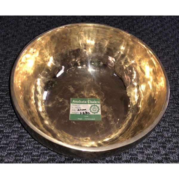 Genuine Nepalese Singing Bowl - Hand Made "F" Note Anahata - Heart Chakra - Island Buddha