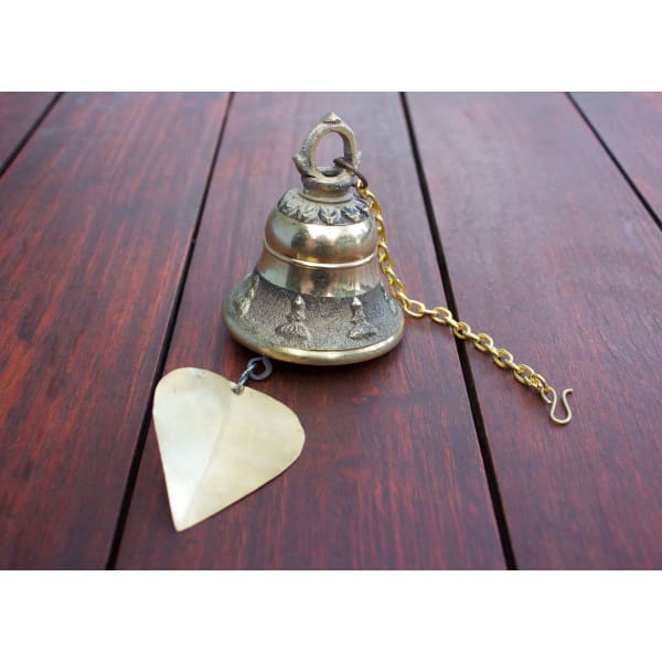 A$39.95 - GOLD BRASS BUDDHIST BELLS NEPALESE WIND CHIME - HAND MADE IN NEPAL🇳🇵 (1) ISLAND BUDDHA