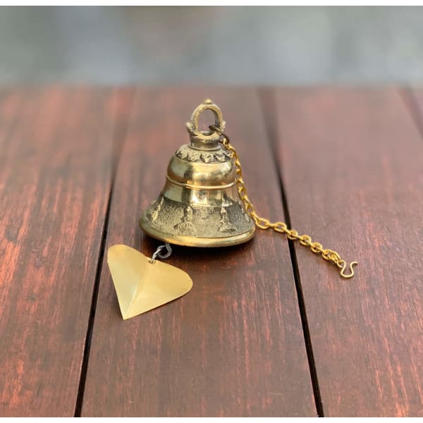 A$44.95 - GOLD BRASS BUDDHIST BELLS NEPALESE WIND CHIME - HAND MADE IN NEPAL🇳🇵 LARGE 0.25KG (3) ISLAND BUDDHA