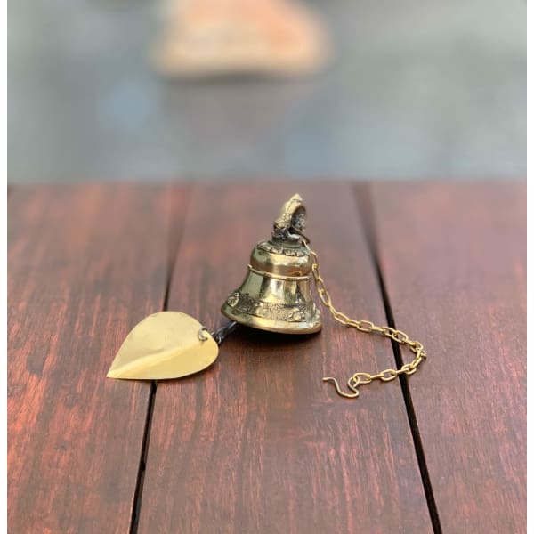 A$39.95 - GOLD BRASS BUDDHIST BELLS NEPALESE WIND CHIME - HAND MADE IN NEPAL🇳🇵 SMALL 0.25KG (7) ISLAND BUDDHA