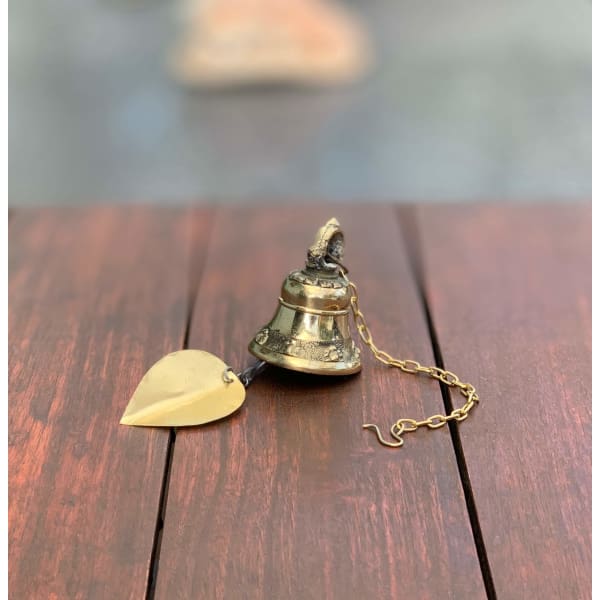 A$39.95 - GOLD BRASS BUDDHIST BELLS NEPALESE WIND CHIME - HAND MADE IN NEPAL🇳🇵 SMALL 0.25KG (7) ISLAND BUDDHA