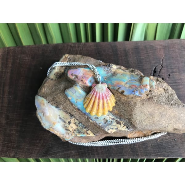 Hawaiian Sunrise Shell Necklace With Australian Boulder Opal - Island Buddha