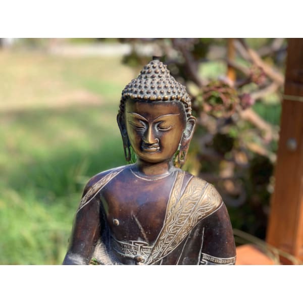 Large Brass Buddha Statue Hand Crafted In Nepal 🇳🇵 - Island Buddha