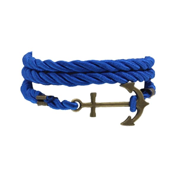 A$14.95 - NAUTICAL ROPE &amp; ANCHOR BRACELET BLUE 0.05KG (3) ISLAND BUDDHA