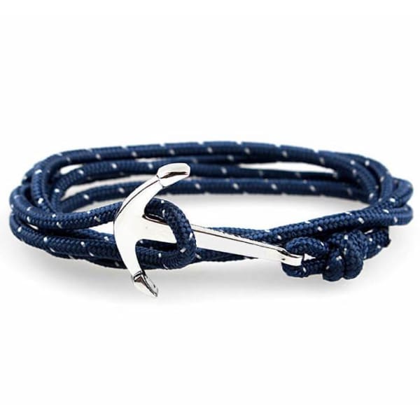 A$14.95 - NAUTICAL ROPE &amp; ANCHOR BRACELET NAVY BLUE &amp; WHITE 0.05KG (4) ISLAND BUDDHA