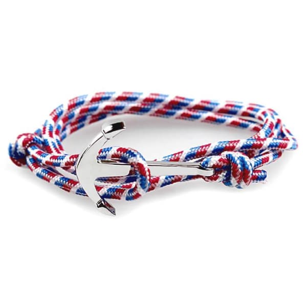 A$14.95 - NAUTICAL ROPE &amp; ANCHOR BRACELET RED WHITE &amp; BLUE 0.05KG (5) ISLAND BUDDHA