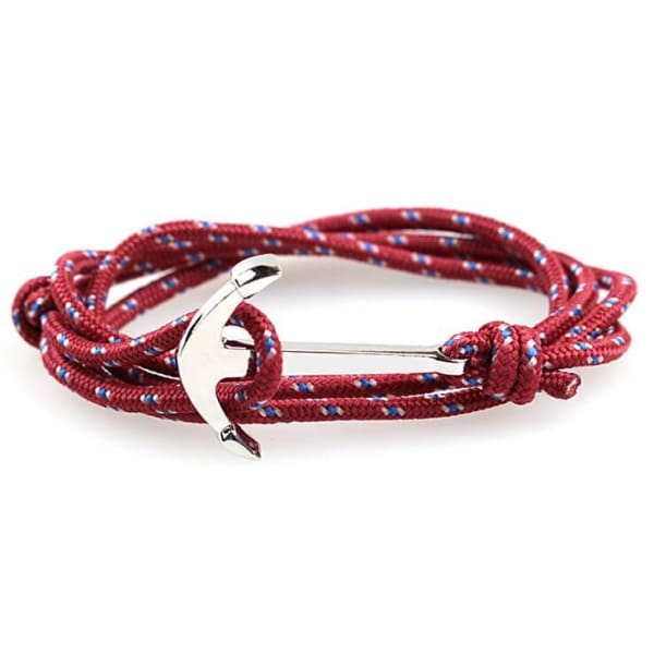 Nautical Red Nautical Anchor Bracelet Brass 028 handmade for $ 28.00