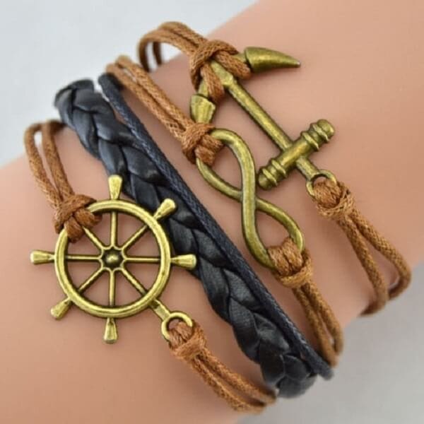 A$17.95 - NAUTICAL ROPE ANCHOR HELM & INFINITY BRACELET ⚓️⎈♾ (1) ISLAND BUDDHA