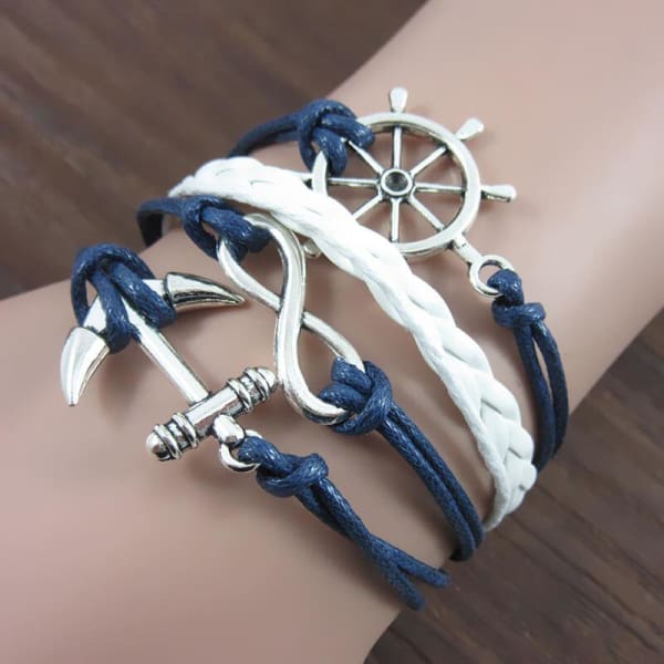 A$17.95 - NAUTICAL ROPE ANCHOR HELM & INFINITY BRACELET ⚓️⎈♾ (1) ISLAND BUDDHA