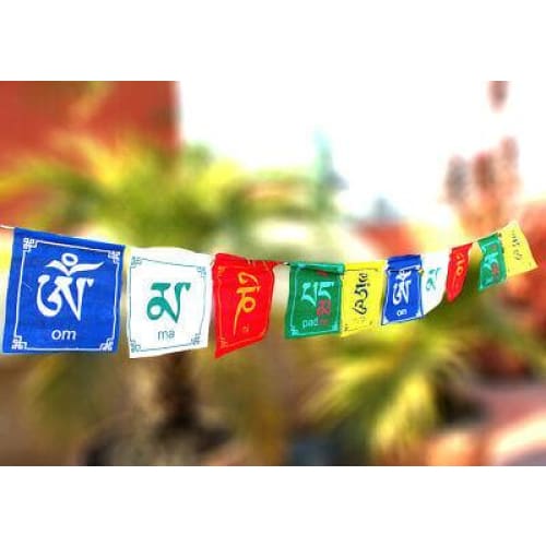 A$19.95 - NEPALESE TIBETAN BUDDHIST PRAYER FLAGS HAND MADE IN NEPAL 🇳🇵 OM MANI PADME HUM 0.1KG (3) ISLAND BUDDHA