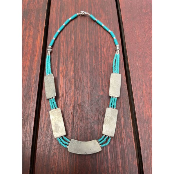 A$54.95 - TURQUOISE &amp; CORAL TIBETAN NEPALESE TRIBAL STYLE BOHO NECKLACE - HAND MADE IN NEPAL 🇳🇵 0.4KG (5) ISLAND BUDDHA