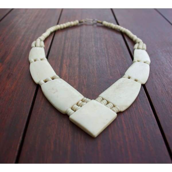 A$69.95 - YAK BONE TRIBAL STYLE BOHO NECKLACE - HAND MADE &amp; CARVED IN NEPAL 🇳🇵 0.2KG (1) ISLAND BUDDHA