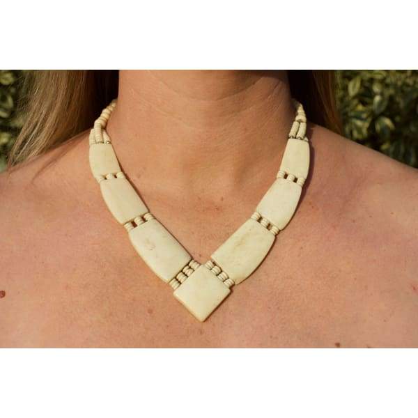 A$69.95 - YAK BONE TRIBAL STYLE BOHO NECKLACE - HAND MADE &amp; CARVED IN NEPAL 🇳🇵 0.2KG (6) ISLAND BUDDHA