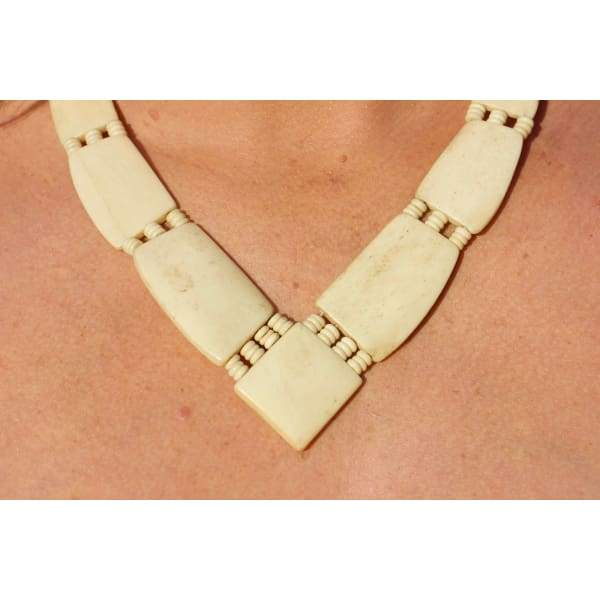 A$69.95 - YAK BONE TRIBAL STYLE BOHO NECKLACE - HAND MADE &amp; CARVED IN NEPAL 🇳🇵 0.2KG (5) ISLAND BUDDHA